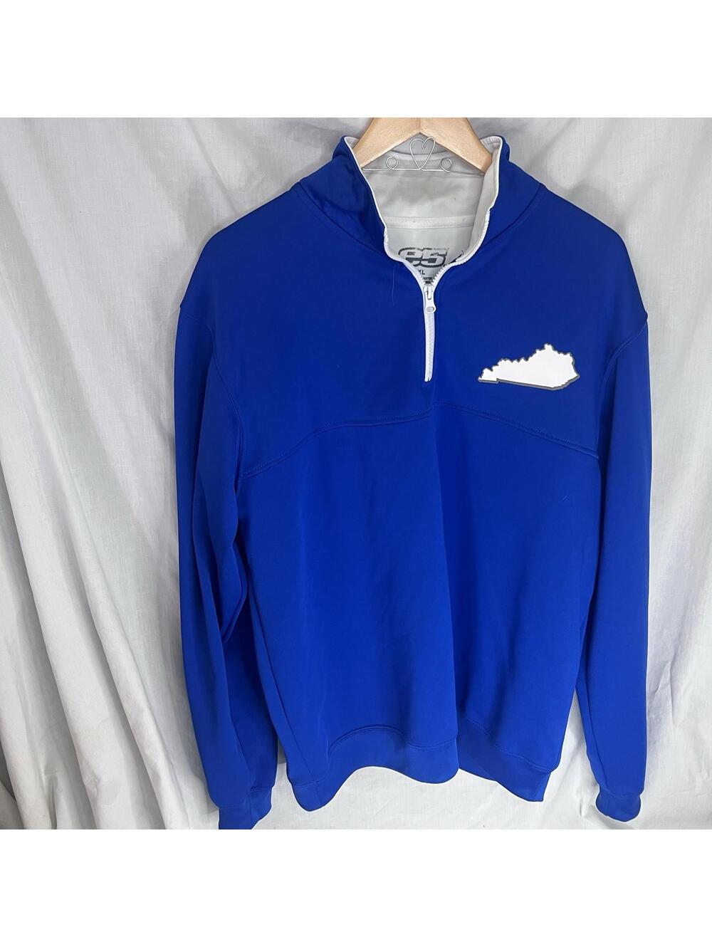 E5 University of KENTUCKY Big Logo Half Zip Pullover XL EUC